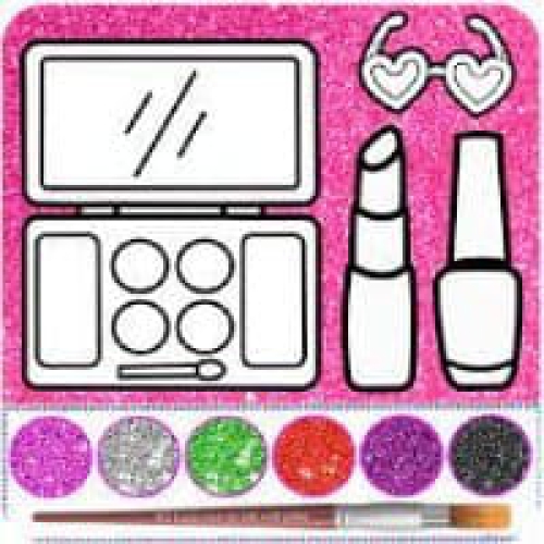 Glitter beauty coloring and drawing